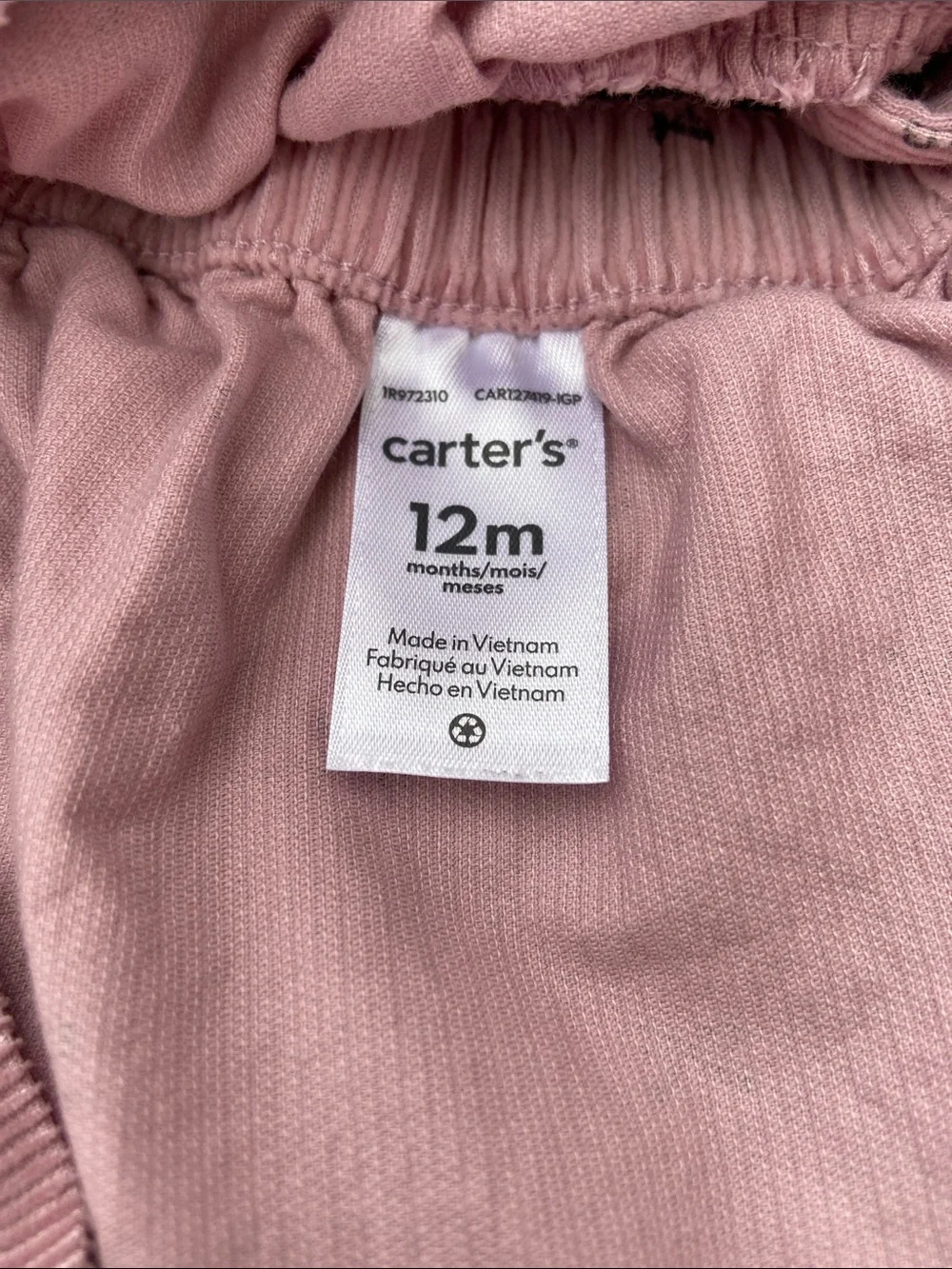 Carter’s Girls' Pink Corduroy Bow Print Jumper / Dress Size 12 months